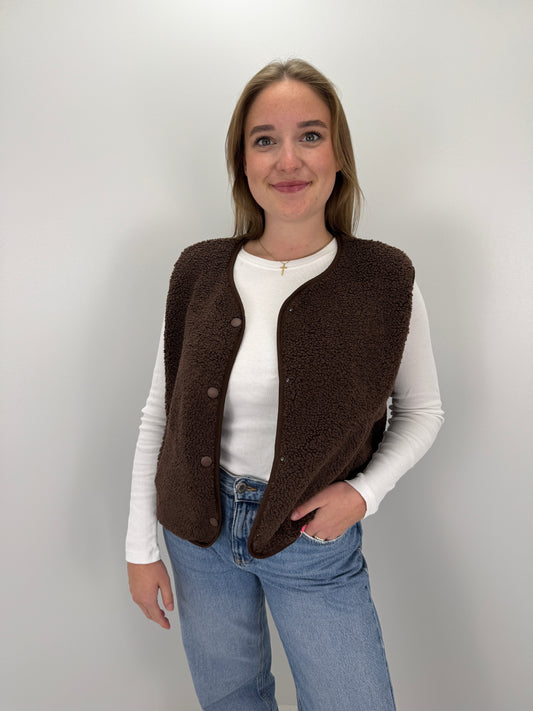 Weste im Teddylook Molly - braun