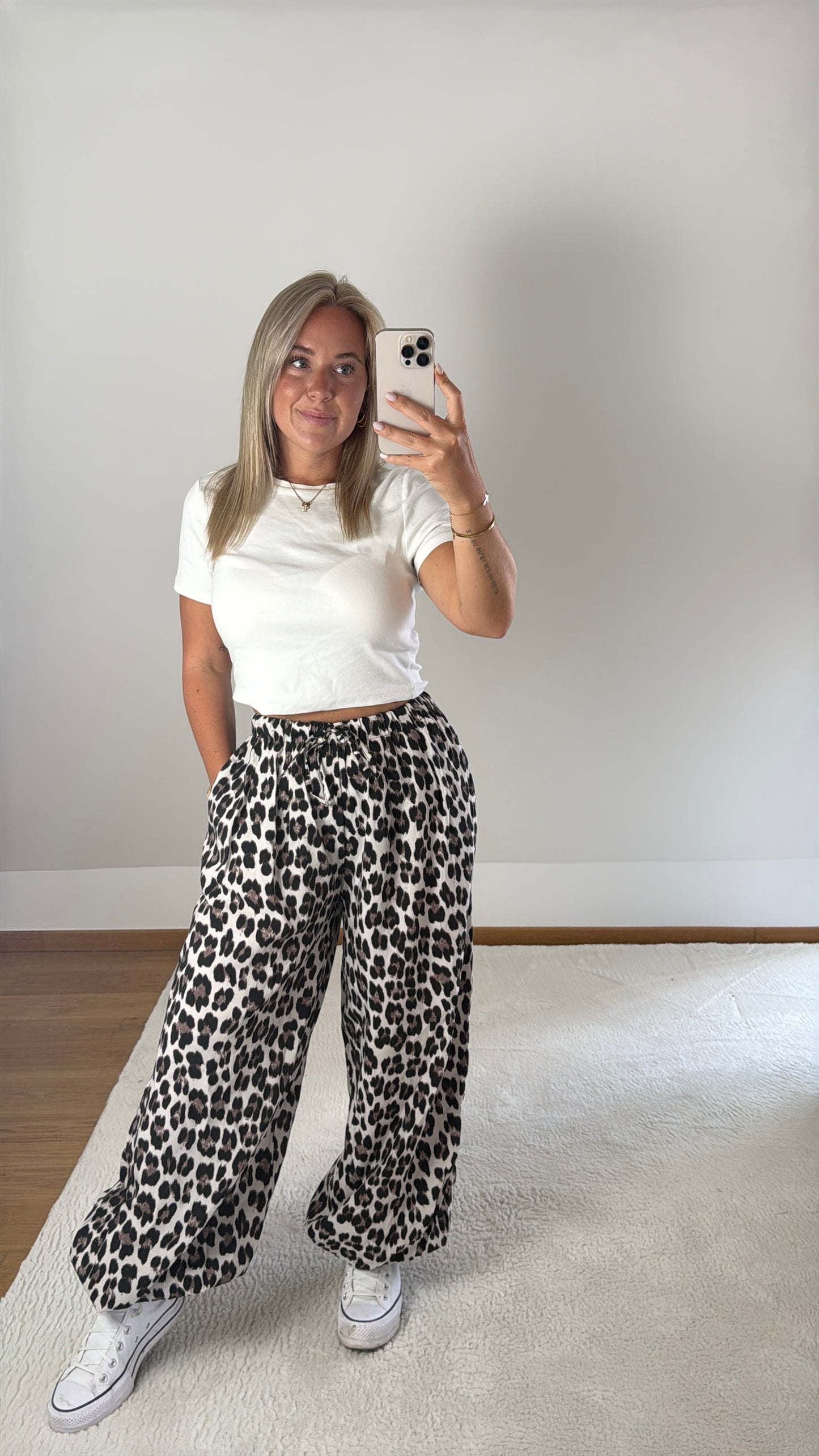 Pumphose Ballon Leg Leoprint - beige