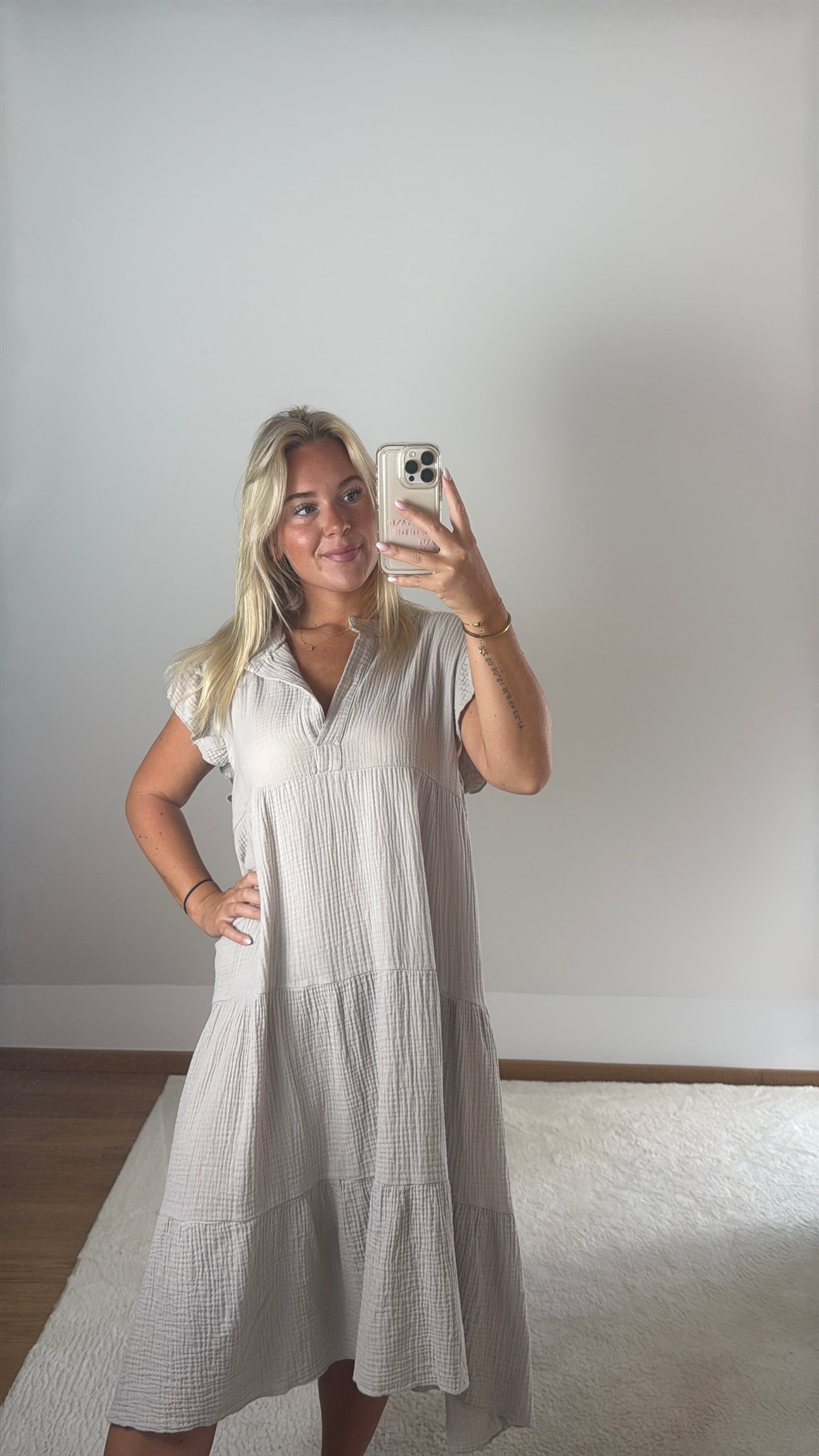 Musselinkleid Lynn - beige