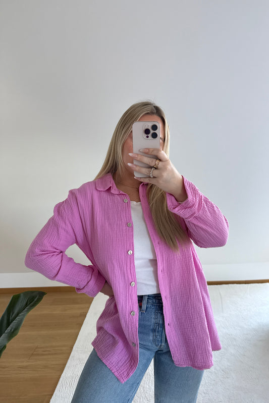 Musselinbluse - pink