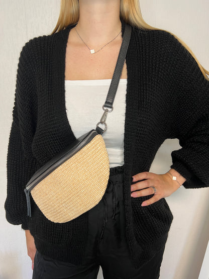 Banana Bag Summer - Echtleder schwarz/silber