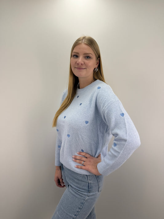 Pullover Hearts - blau