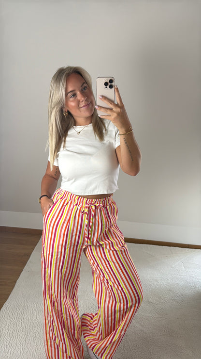 Gestreifte Hose Fiona - neon