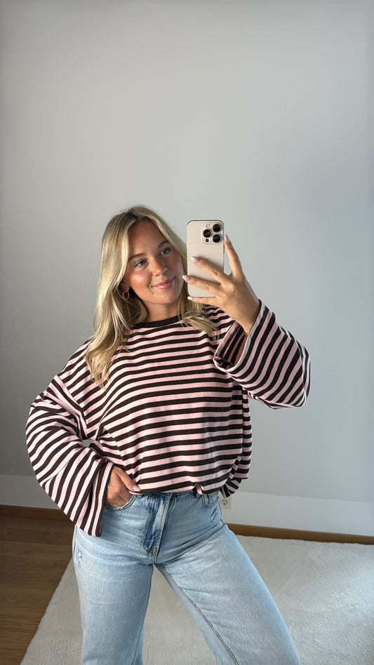 Sweatshirt Mara - braun/rosa