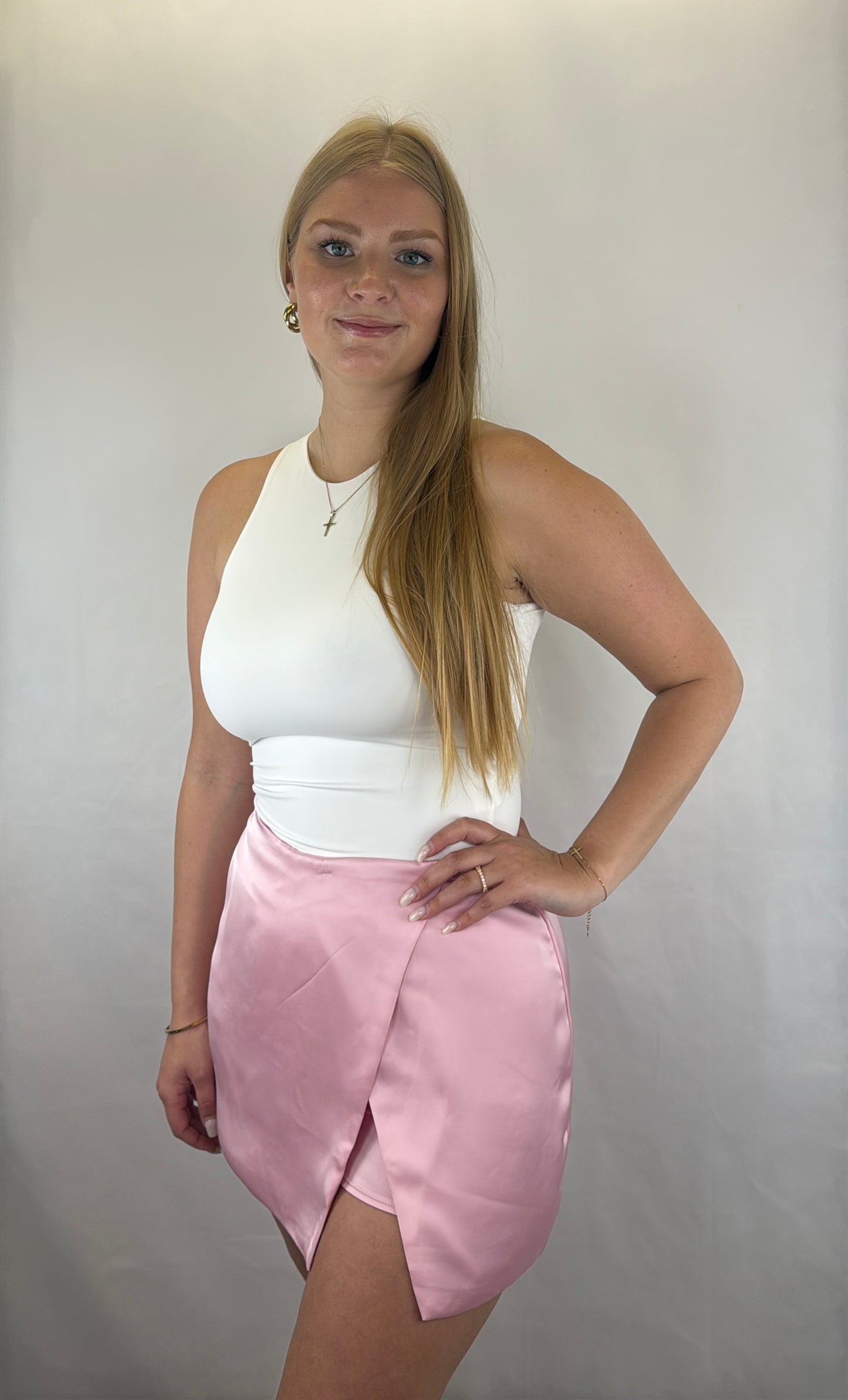 Satinrock Aurelia kurz - rosa