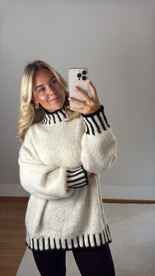 Oversize Pullover Stripes - creme