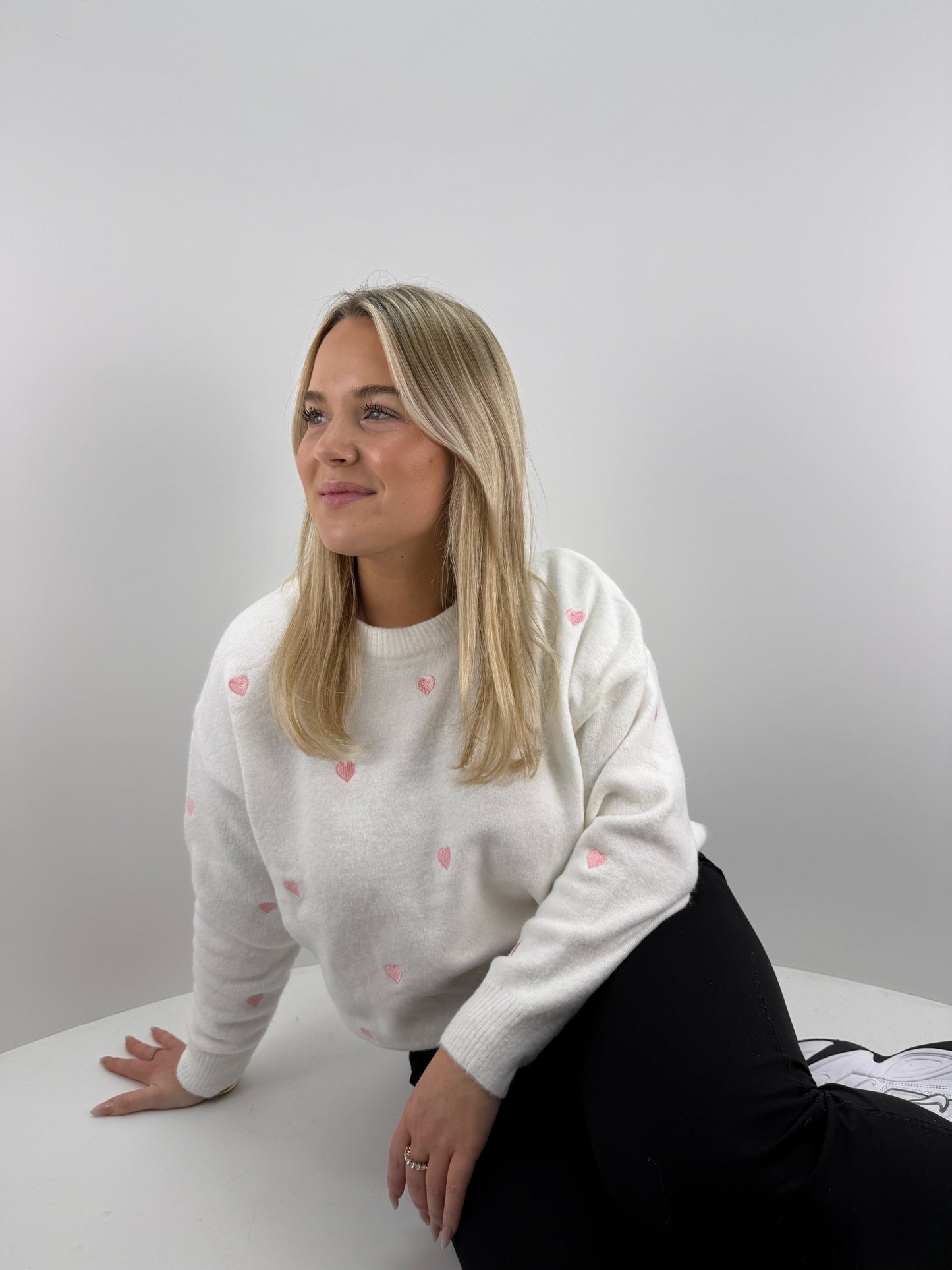 Pullover Hearts - weiß/rosa