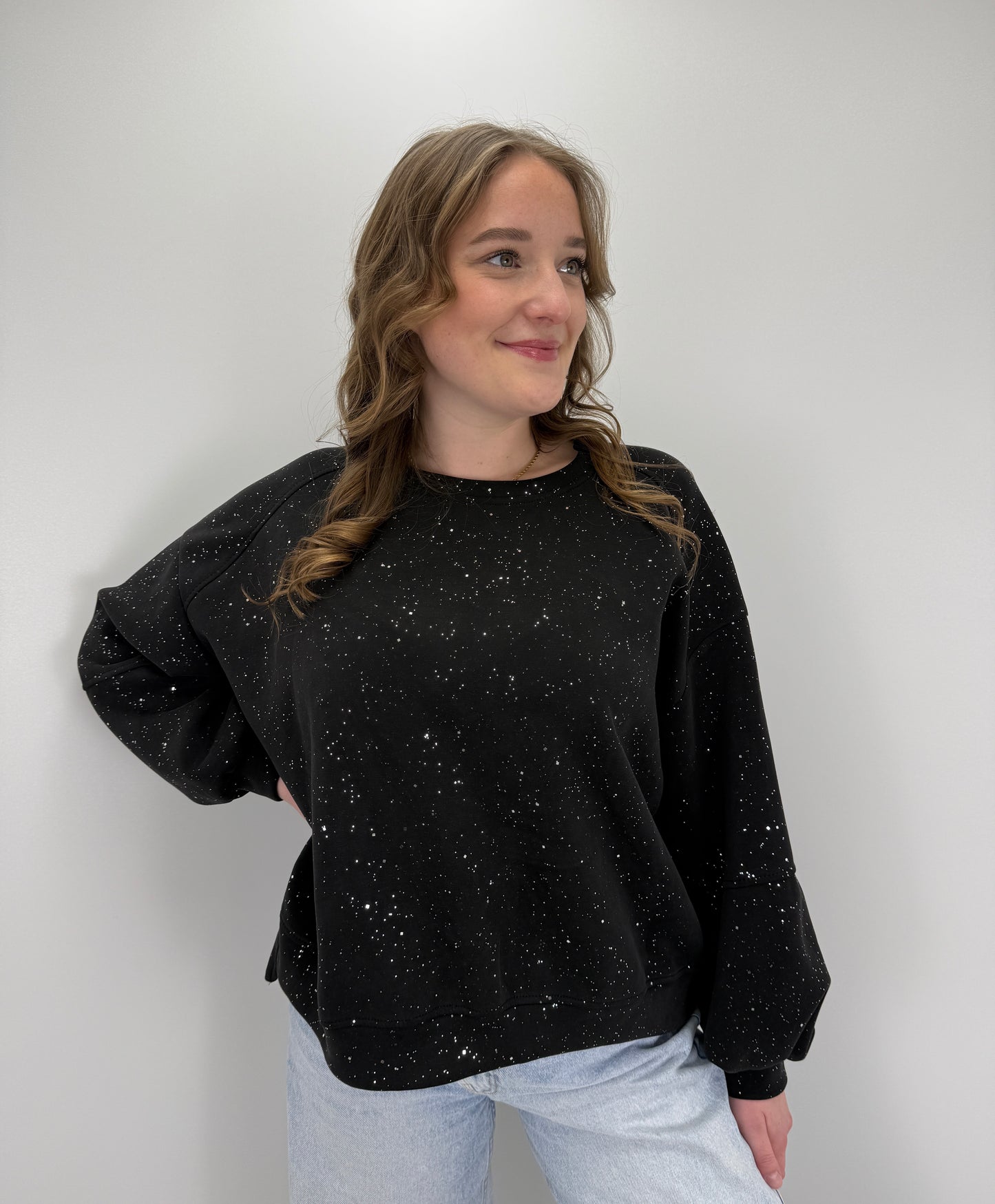 Sweatshirt Shiny - schwarz