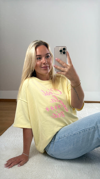 Oversize T-Shirt C‘est La Vie - gelb