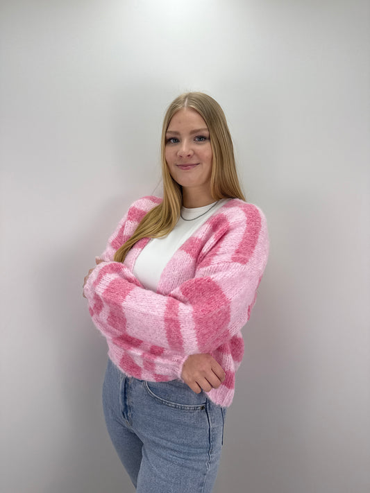Gestreifter Cardigan May - rosa
