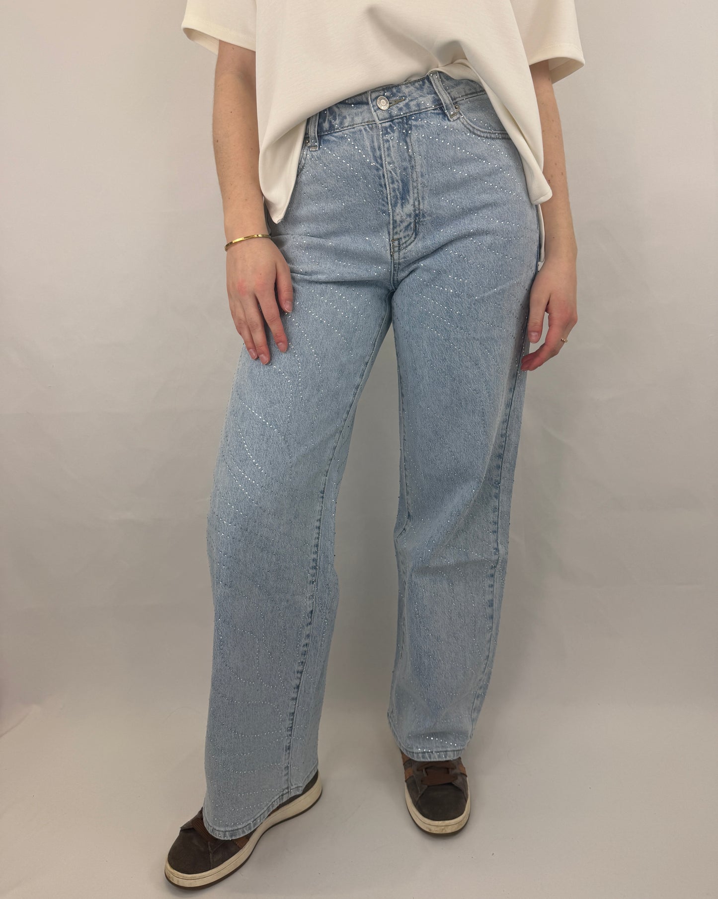 Straight Leg Jeans Glitzer - denim