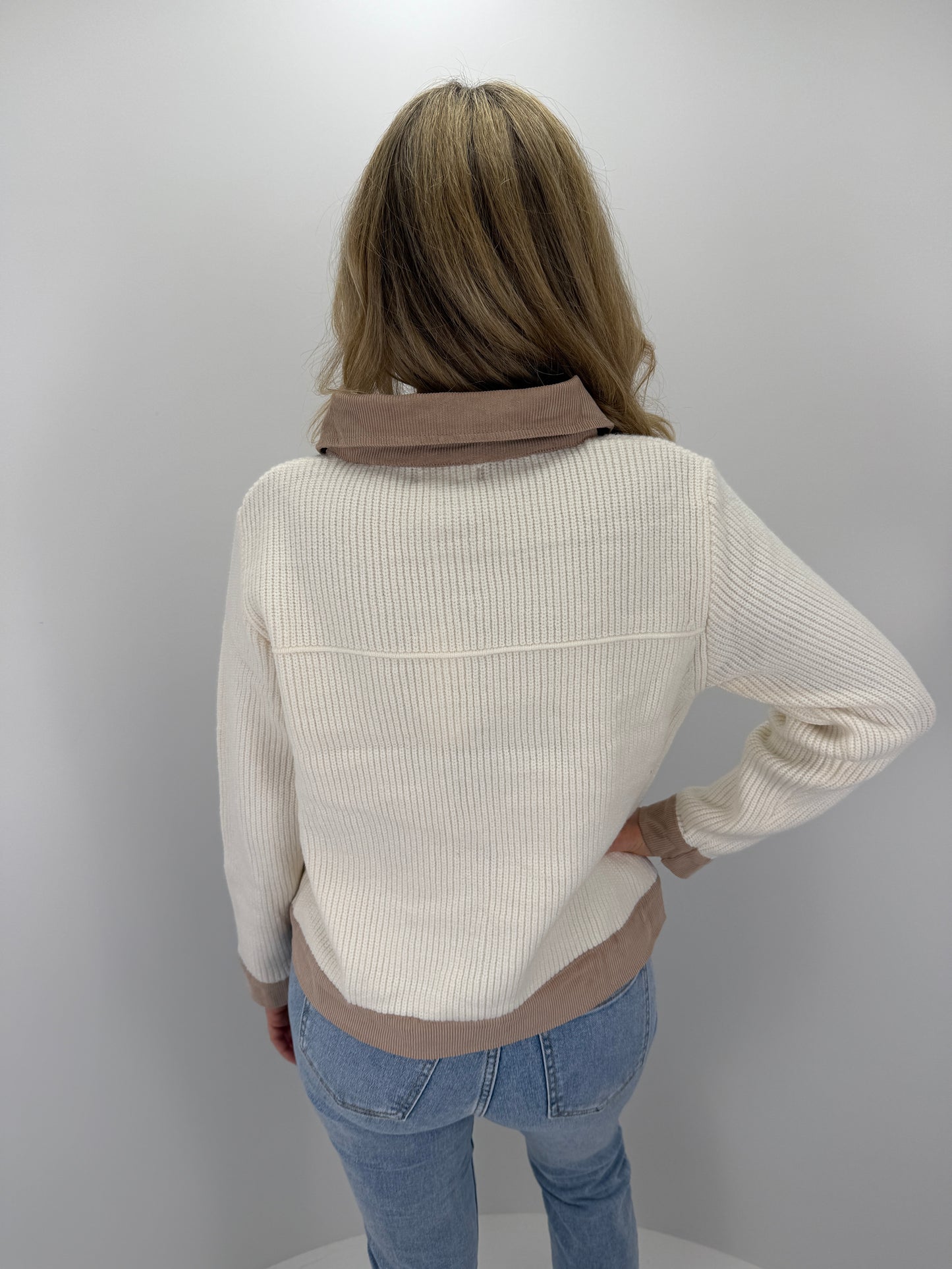 Strickcordjacke Maria - creme/beige