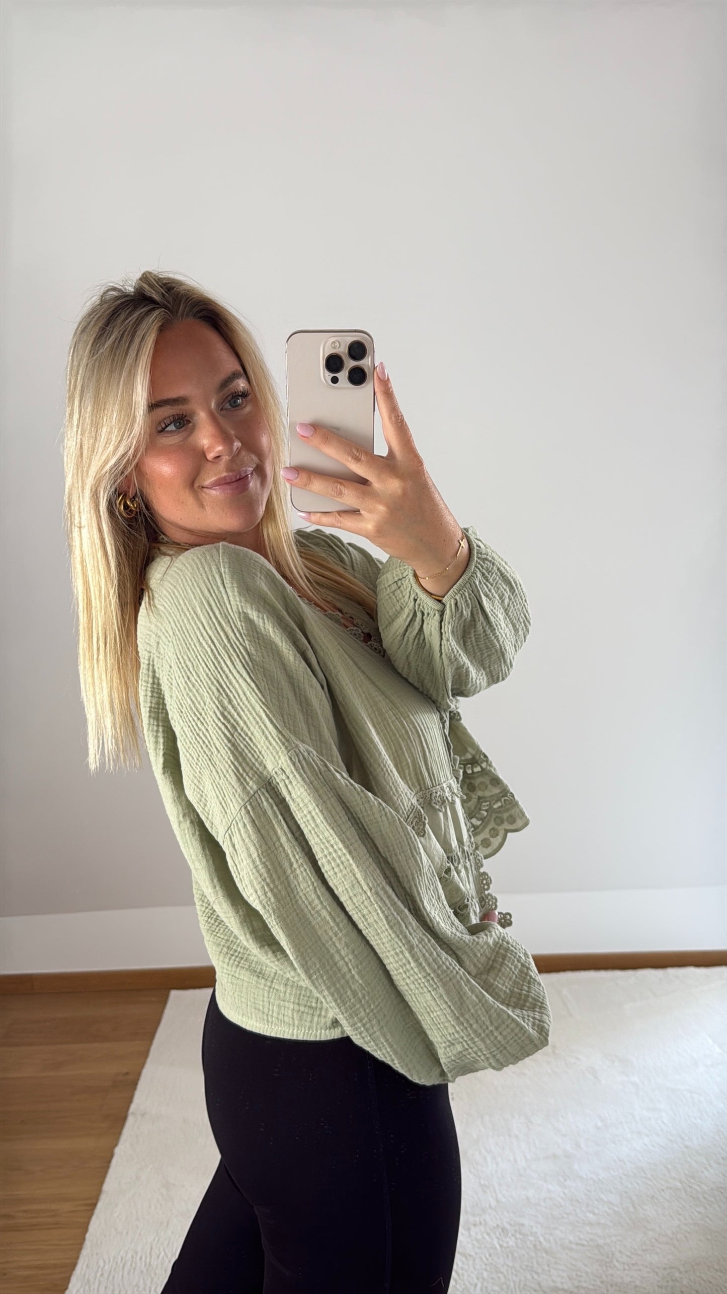 Musselinbluse Ida - grün