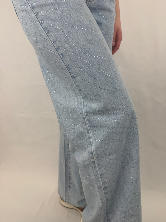 Straight Leg Jeans Glitzer - denim