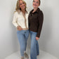 Strickcordjacke Maria - creme/beige