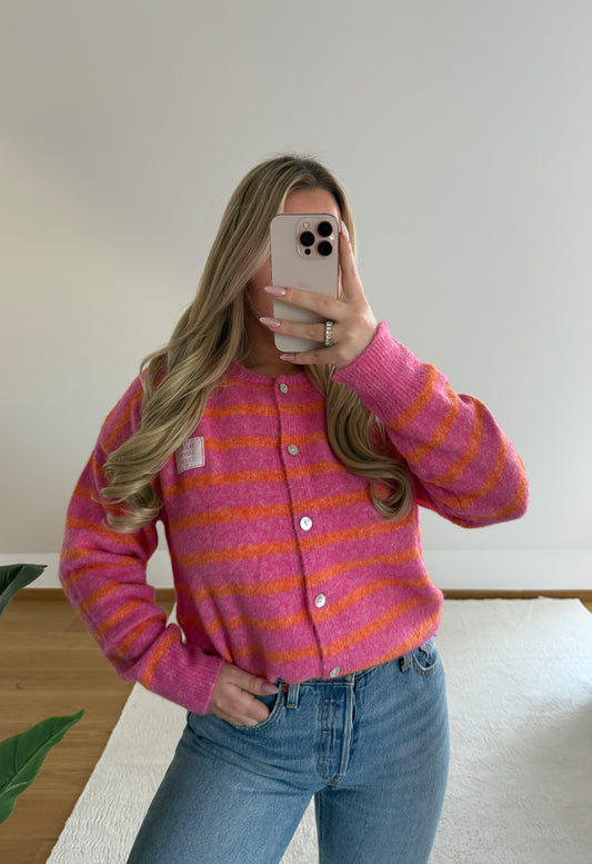 Cardigan Self Love - fuchsia/orange
