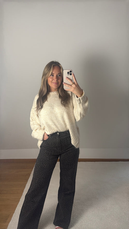Straight Leg Jeans - Leo grau