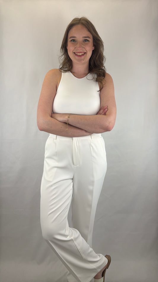 Bundfaltenhose Camilla - weiß