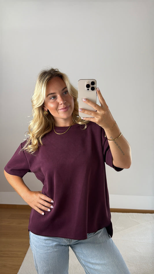 Basic T-Shirt Melly - weinrot