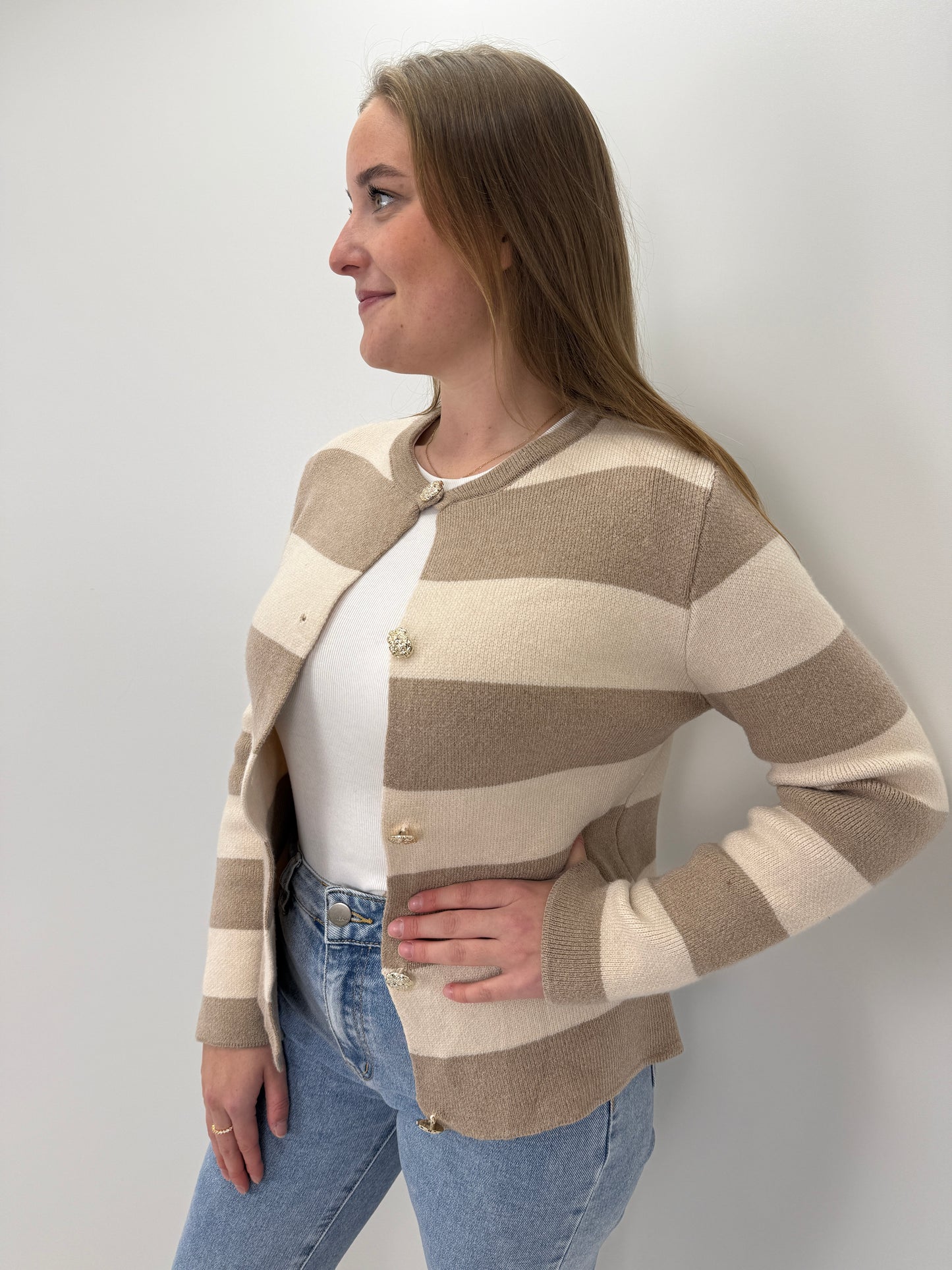 Cardigan Victoria - creme/taupe