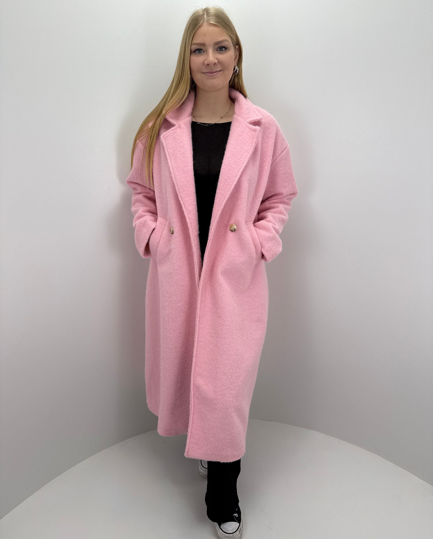 Langer Mantel Clara - rosa