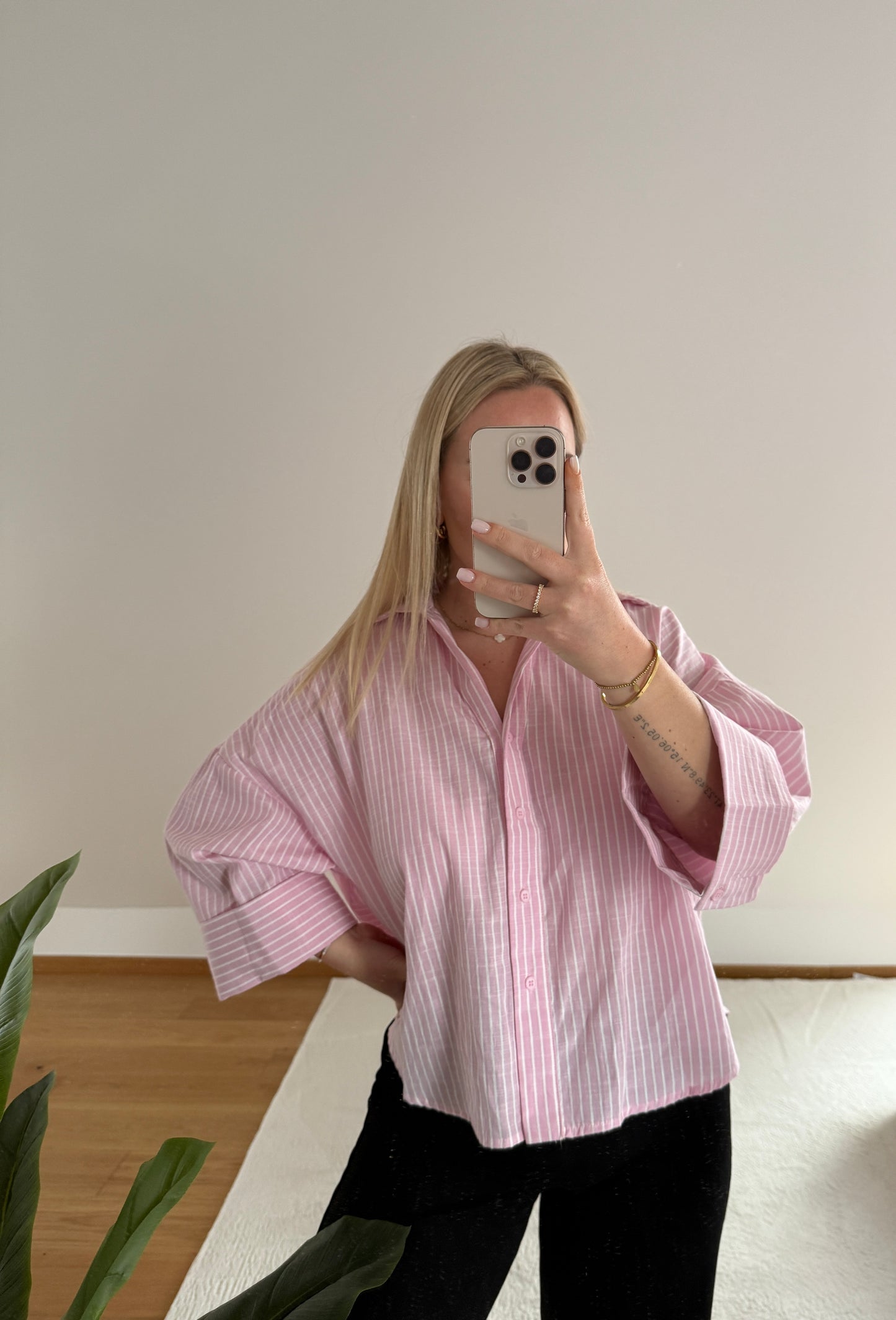Bluse Daisy gestreift - rosa/weiß