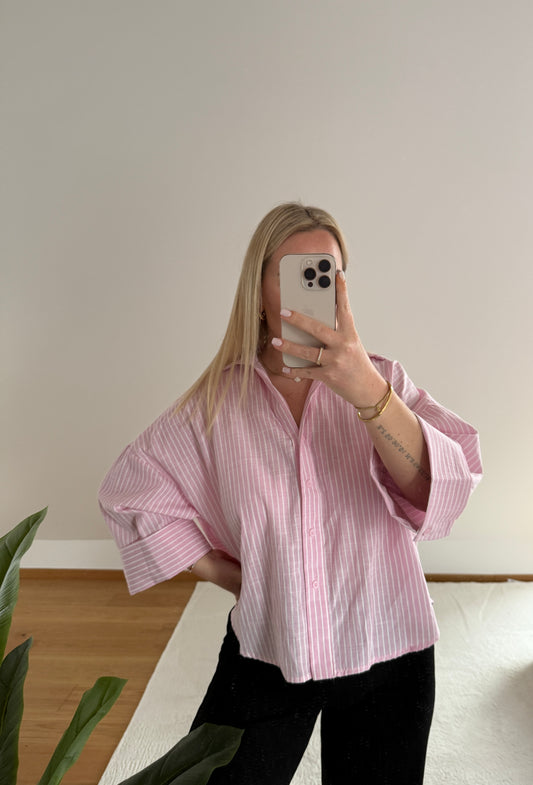Bluse Daisy gestreift - rosa/weiß