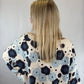 Langarmshirt gehäkelt Naomi - beige/blau/hellblau