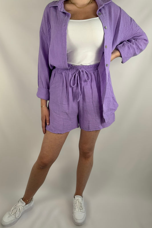 Musselinhose kurz - flieder