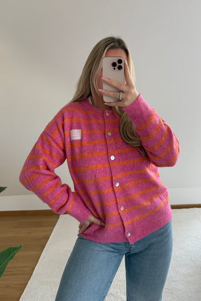 Cardigan Self Love - fuchsia/orange