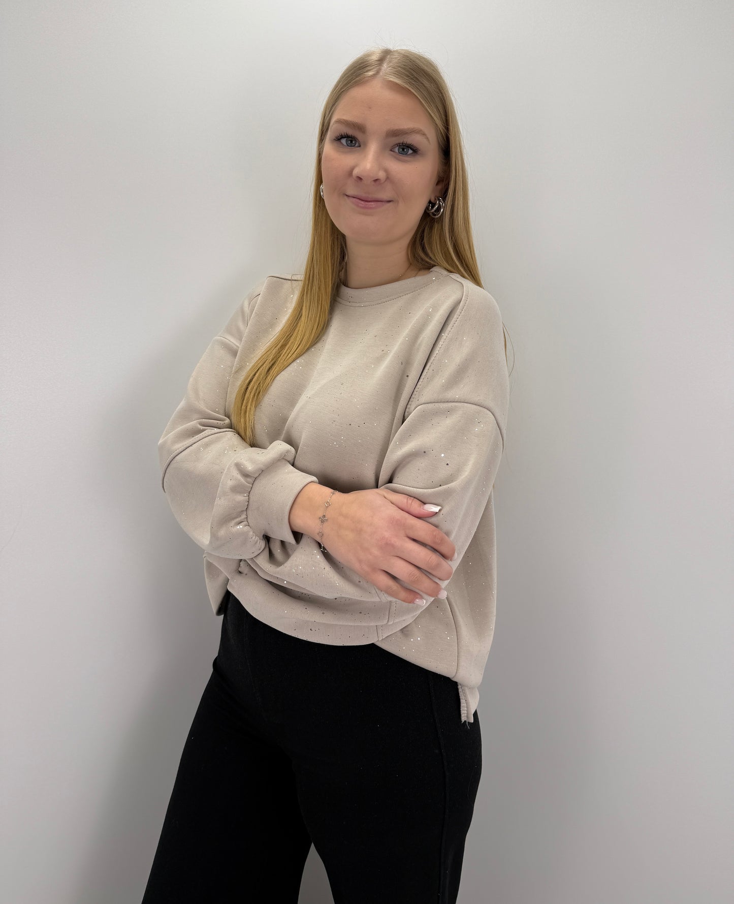 Sweatshirt Shiny - beige