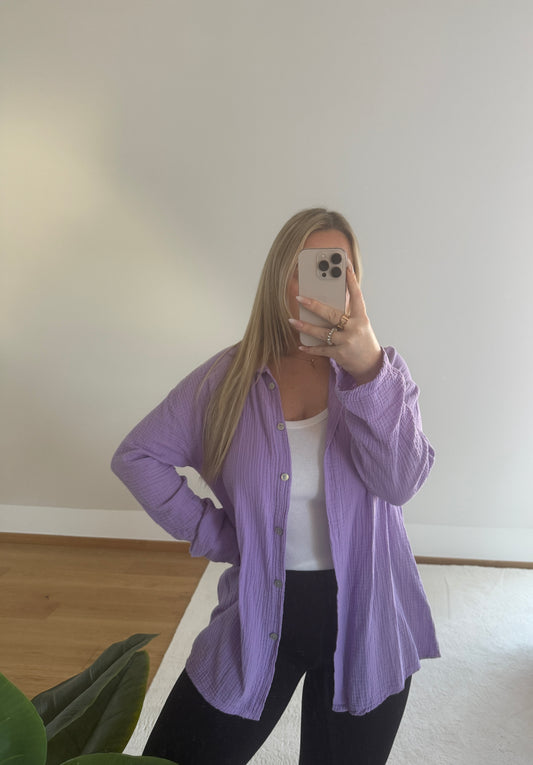 Musselinbluse - flieder