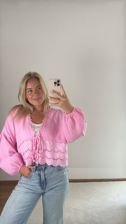Musselinbluse Ida - pink