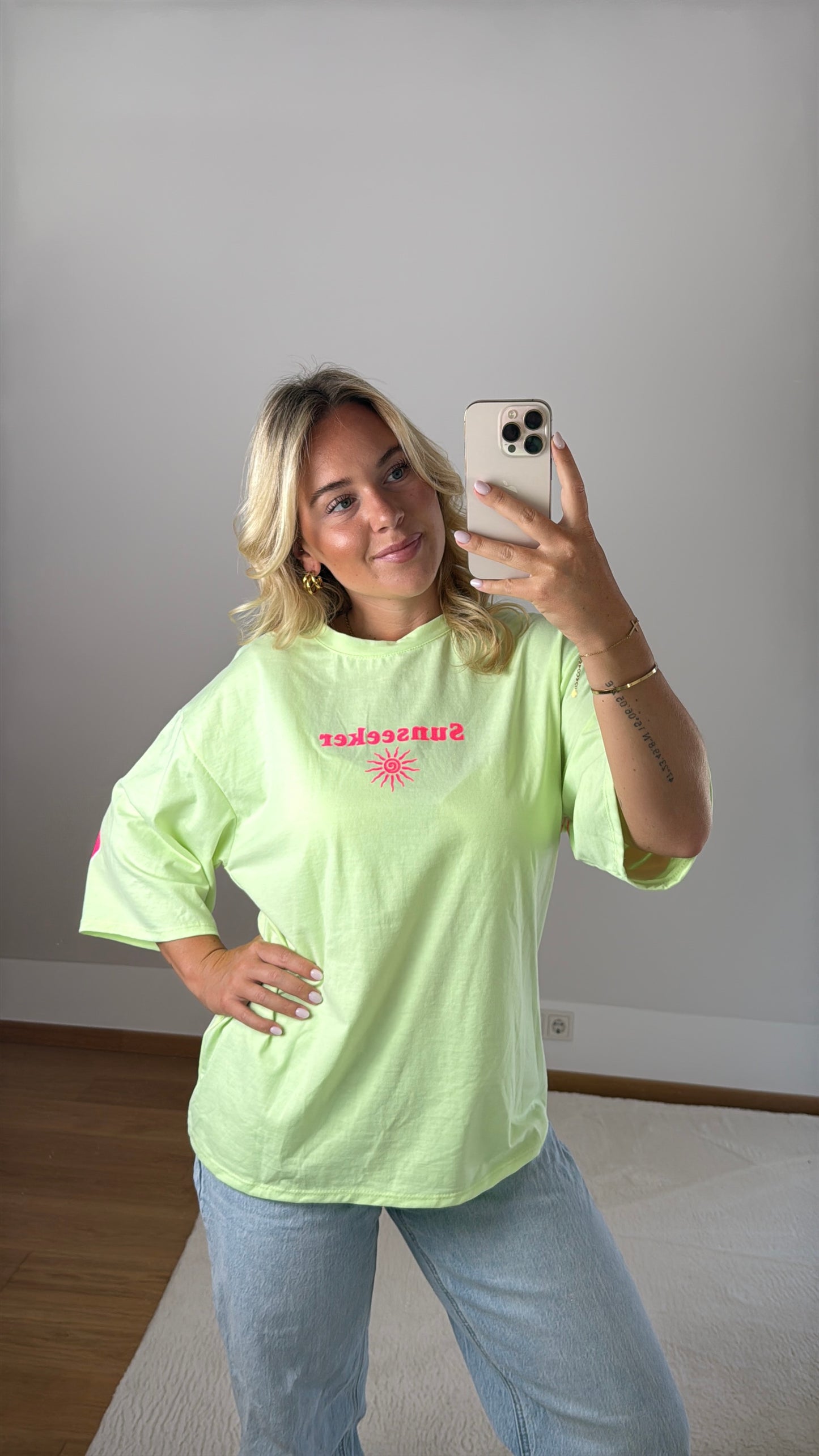 T-Shirt SunSeeker - grün/neonpink