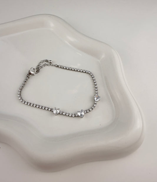 Armband - silver Three Hearts