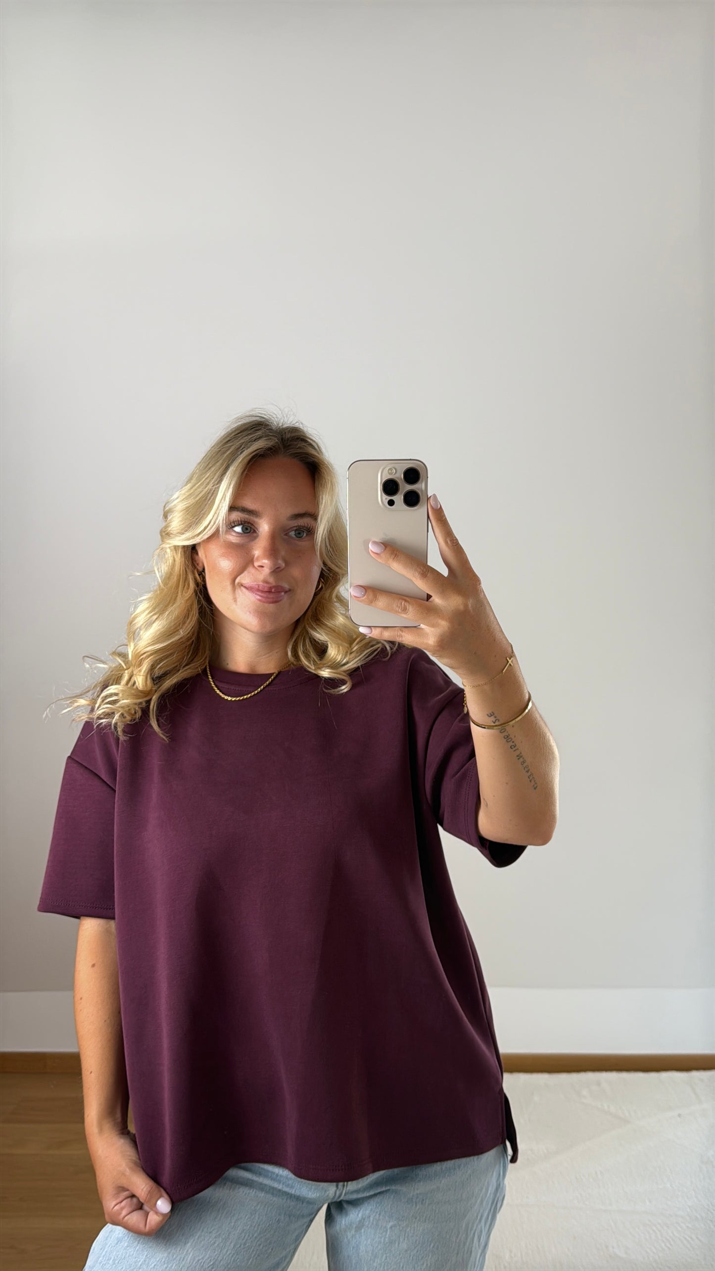 Basic T-Shirt Melly - weinrot