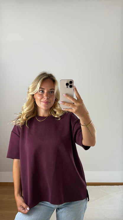 Basic T-Shirt Melly - weinrot