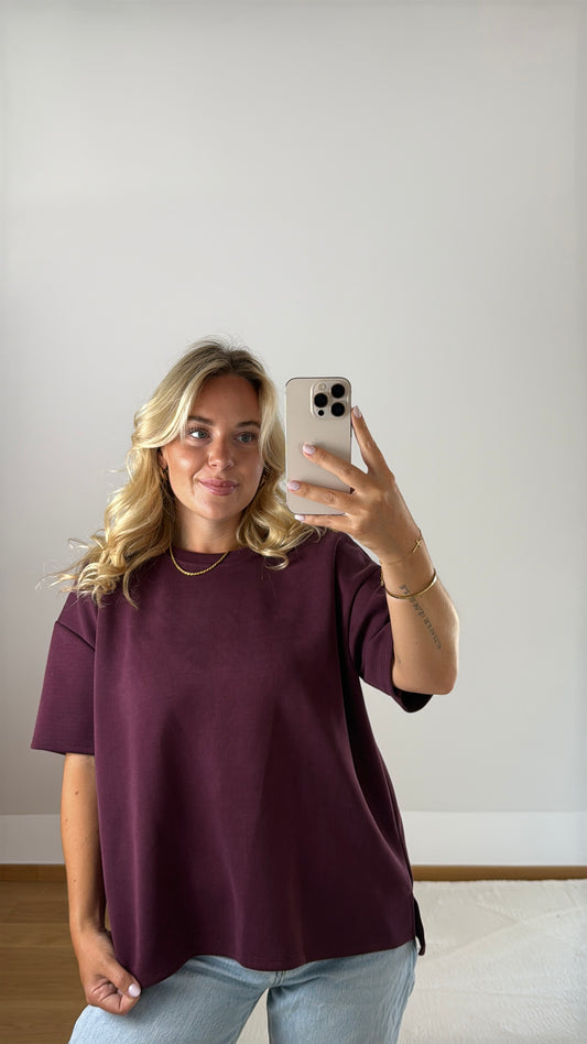 Basic T-Shirt Melly - weinrot