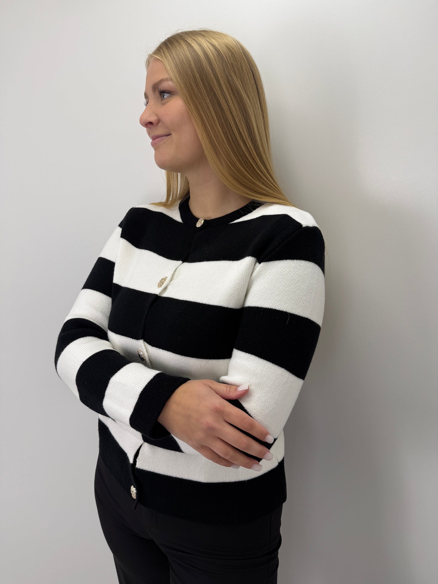 Cardigan Victoria - schwarz/weiß