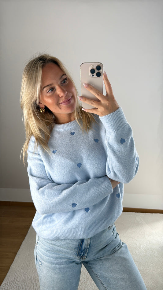 Pullover Hearts - blau