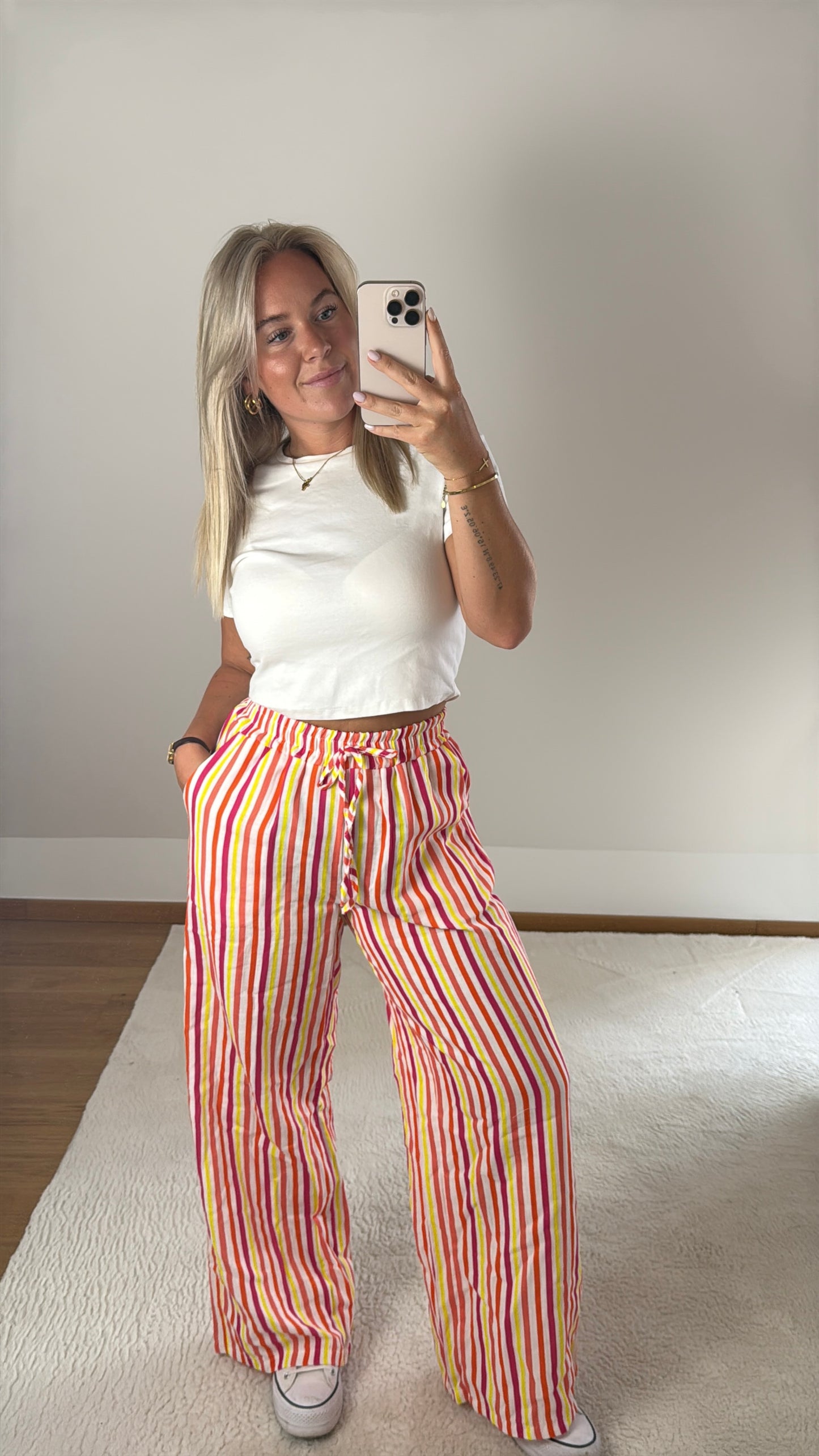 Gestreifte Hose Fiona - neon