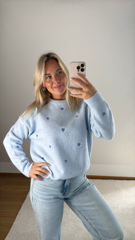 Pullover Hearts - blau