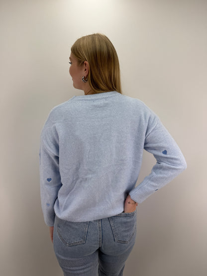 Pullover Hearts - blau