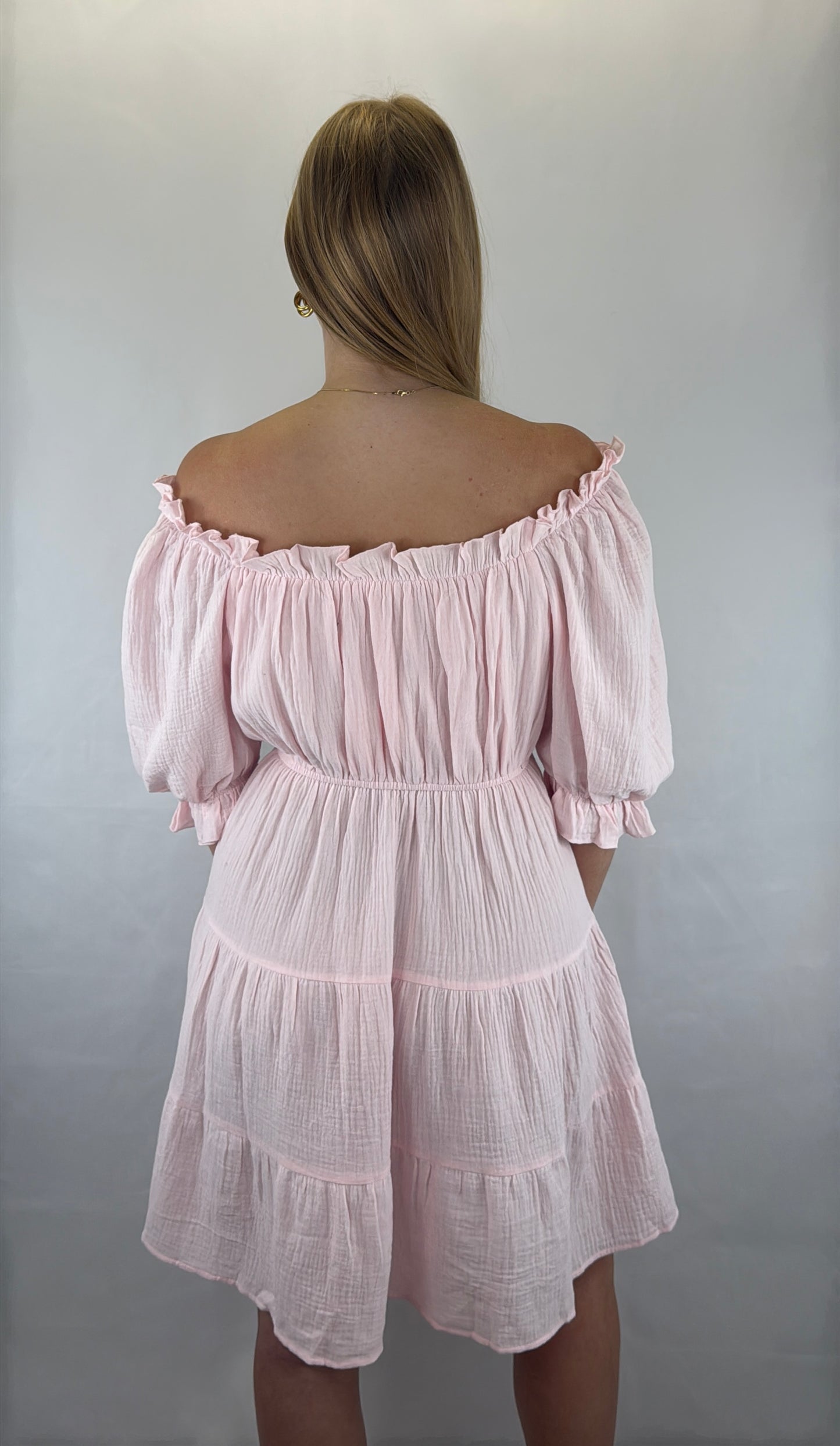 Musselinkleid Lia - pastellrosa