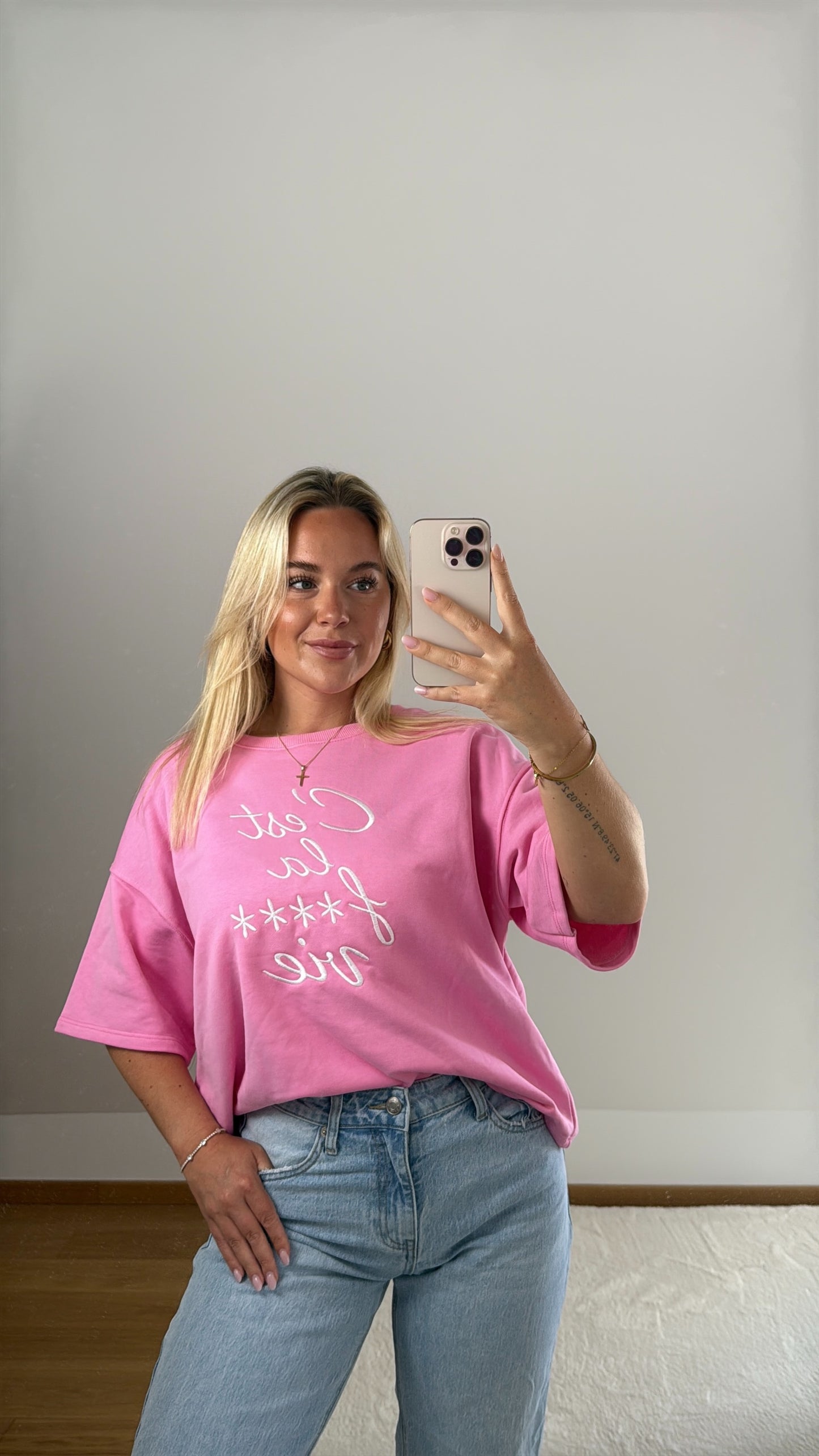 Oversize T-Shirt C‘est La Vie - pink