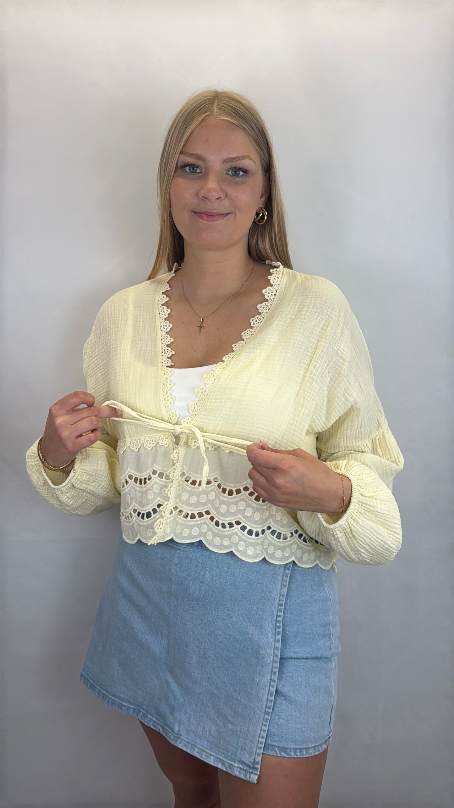 Musselinbluse Ida - gelb