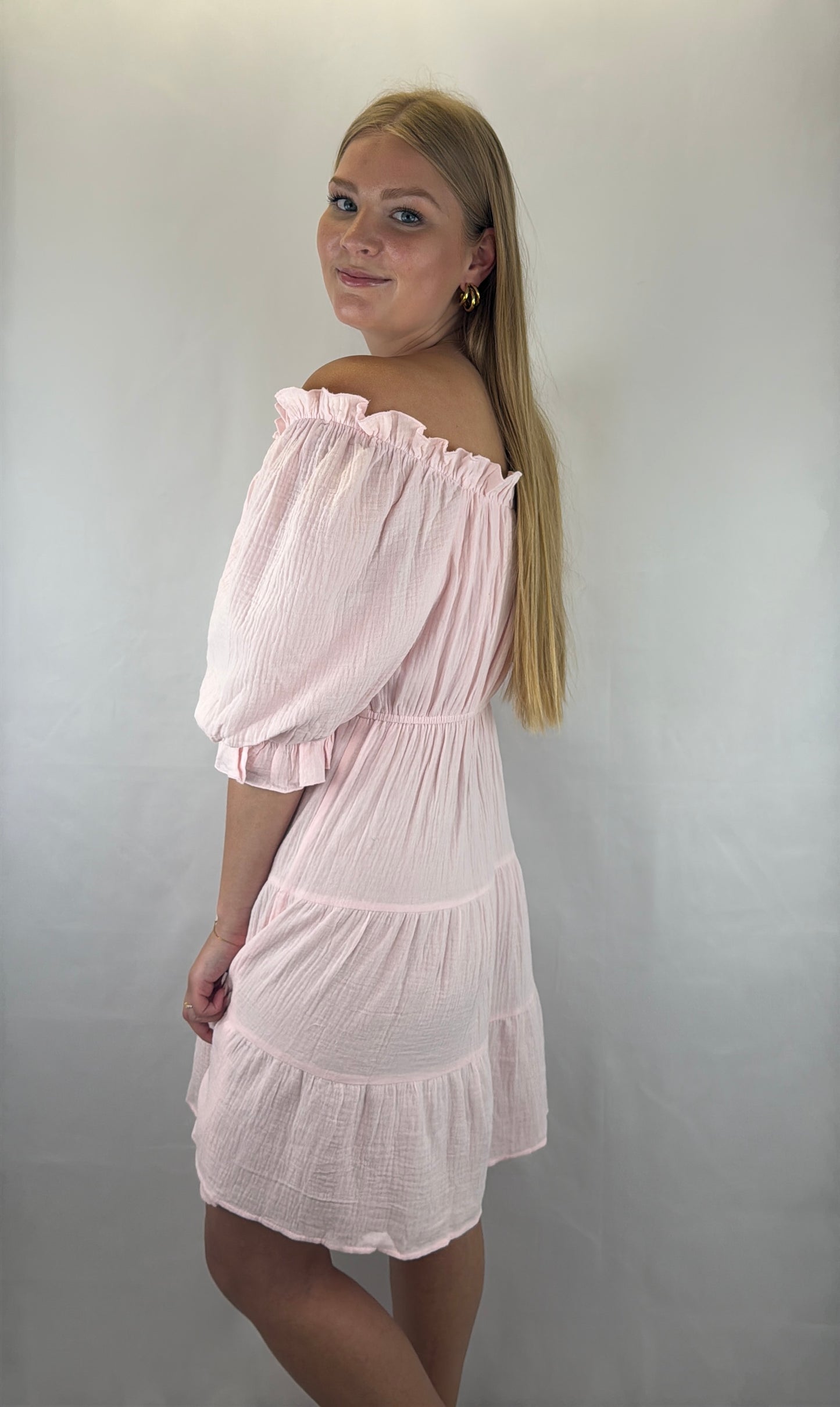 Musselinkleid Lia - pastellrosa