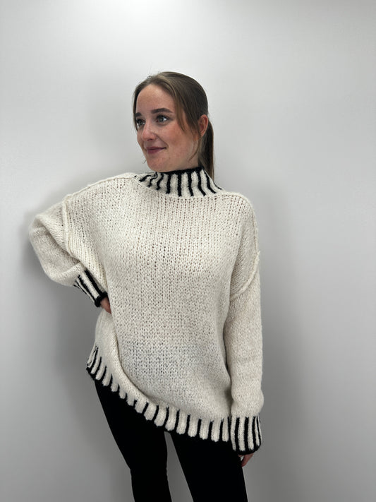 Oversize Pullover Stripes - creme