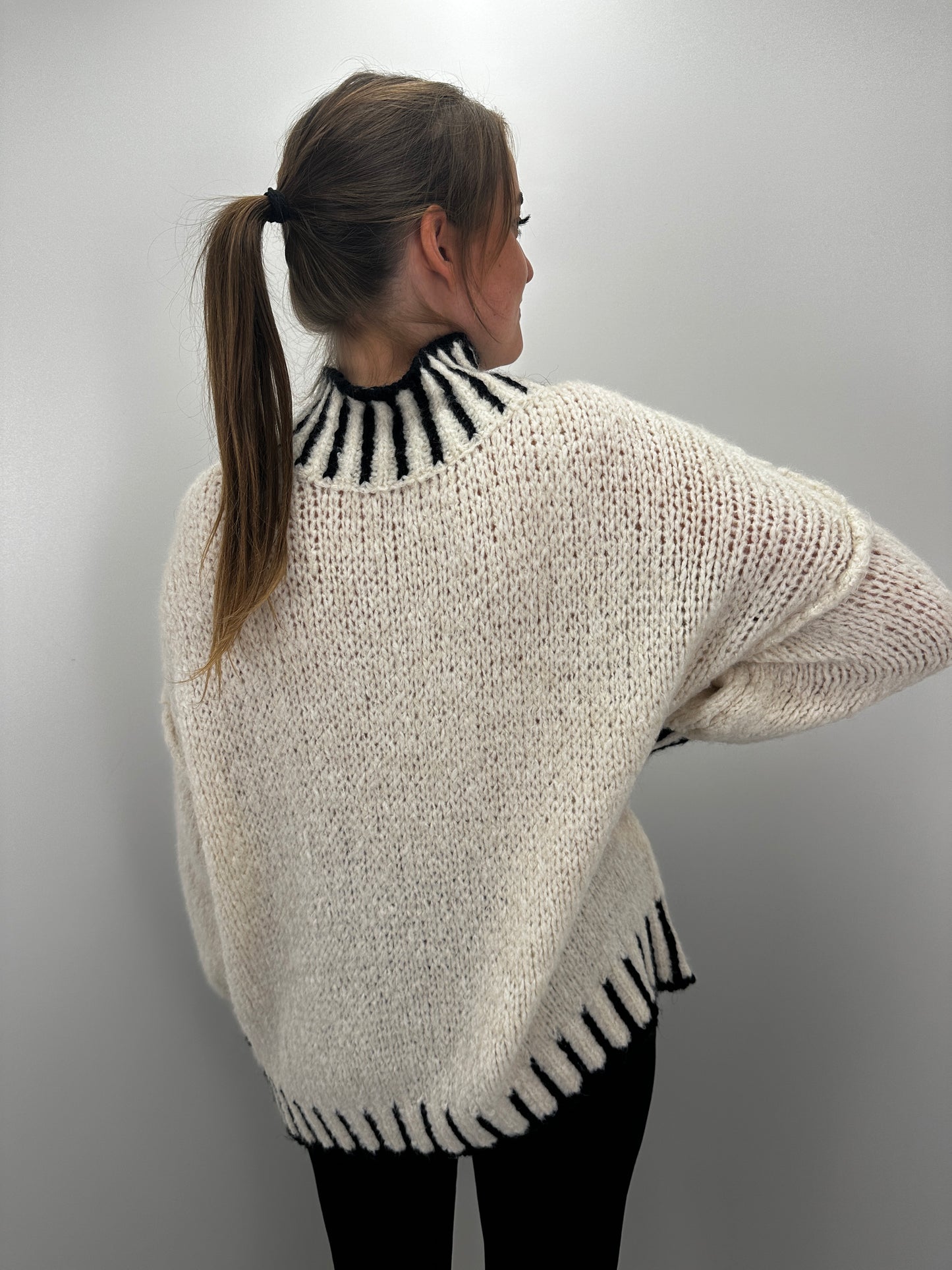 Oversize Pullover Stripes - creme