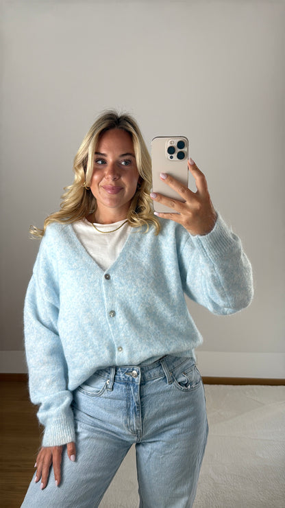 Cardigan mit V-Ausschnitt Blair - hellblau